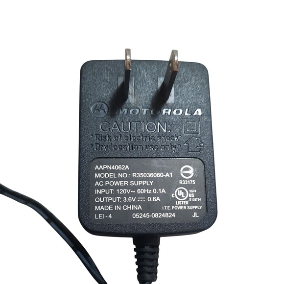 Telephone Phone‎ Motorola R35036060-A1 AAPN4062A AC Power Adapter Cord OEM - Picture 1 of 3